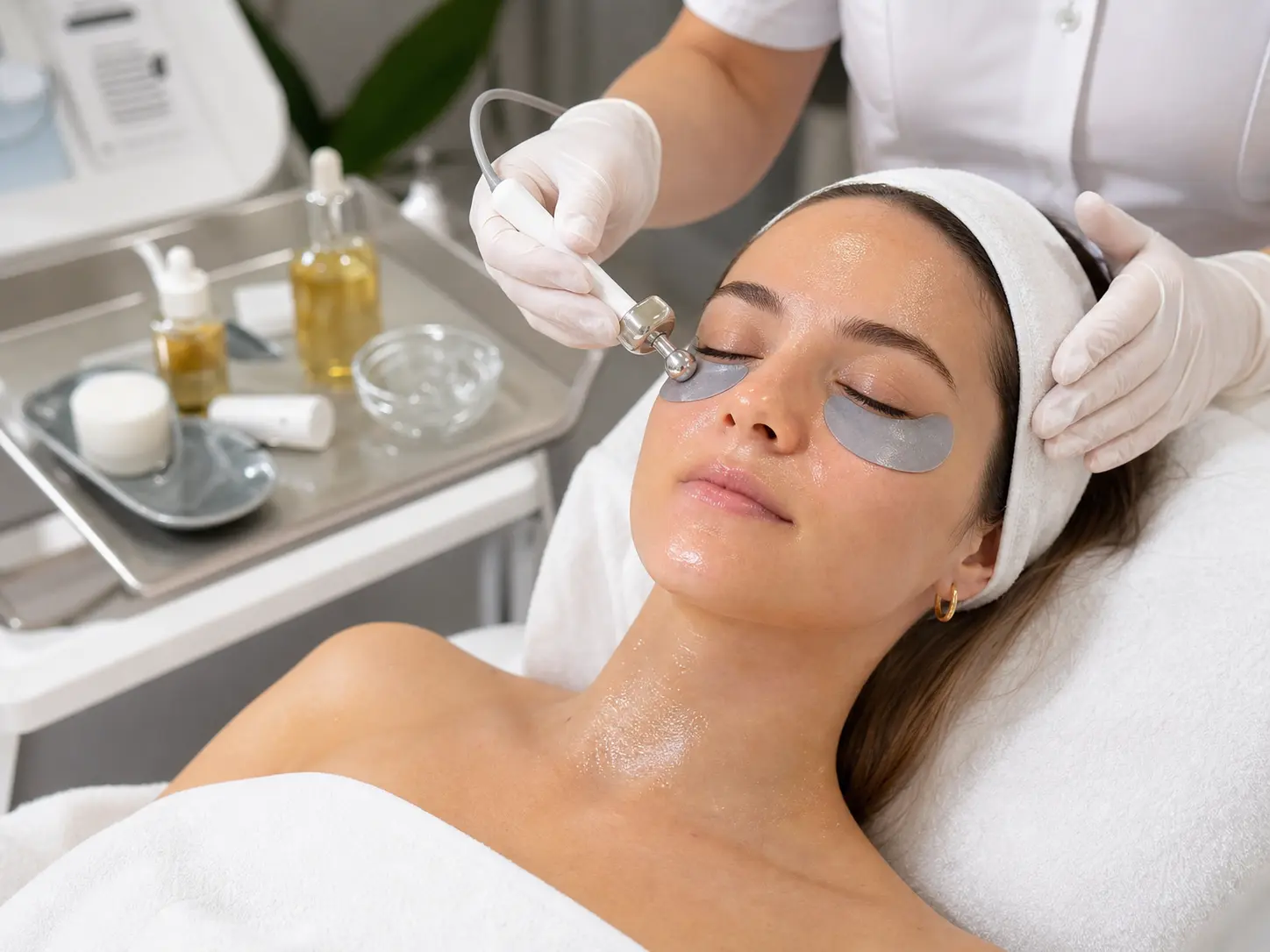 Eye and glow duo package with under-eye pads and facial care